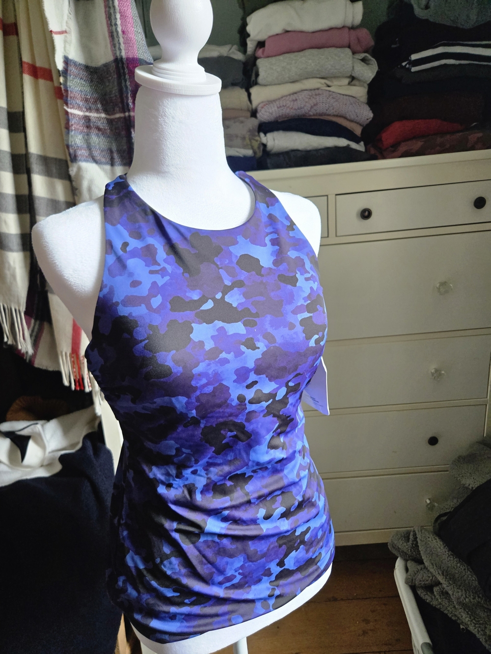 Athleta Women’s Blue Camo Swim Tank 36 B/C